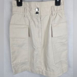 H&M Stylish Cream Mini Skirt with Pockets Sz 2